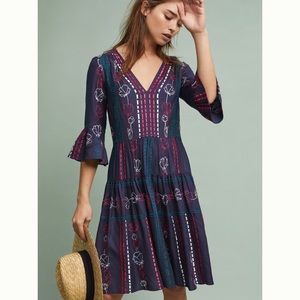 Anthropologie Hailey Embroidered Dress — Size 4